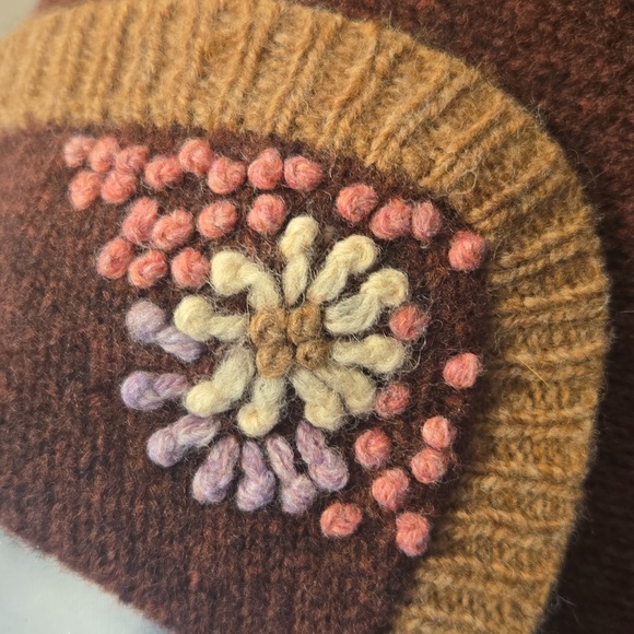 VTG Woolrich Embroidered Floral Wool Cardigan Jacket Sweater Medium - Picture 8 of 13